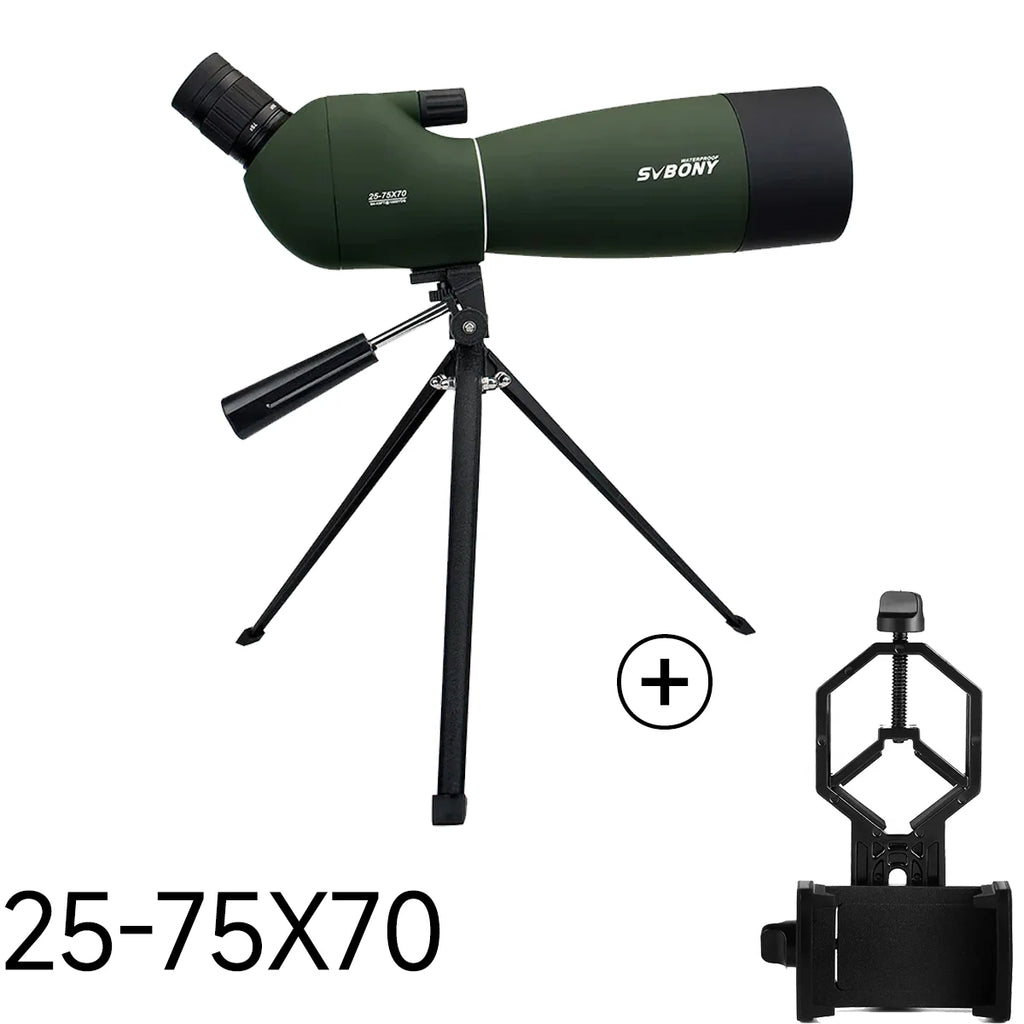 Svbony SV28 Spotting Scope 50/60/70/80mm Powerful Zoom With Tripod Waterproof,Camping equipment, Target Shooting,Bird Watching