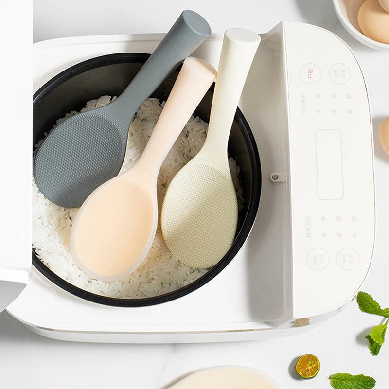 1Pc Vertical Silicone Rice Spoon Kitchen Non-stick High Temperature Resistant Rice Spoon Household Items