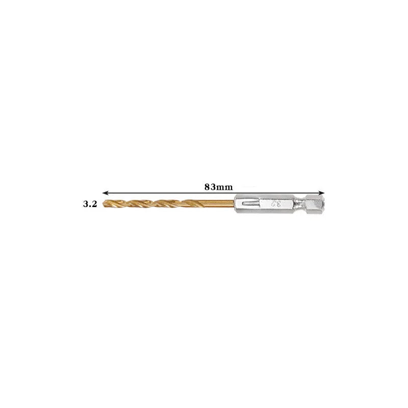 Hexagonal handle 13pc Titanium Twists drill 1.5-6.5mm electric drill screwdriver drilling reaming drill tool