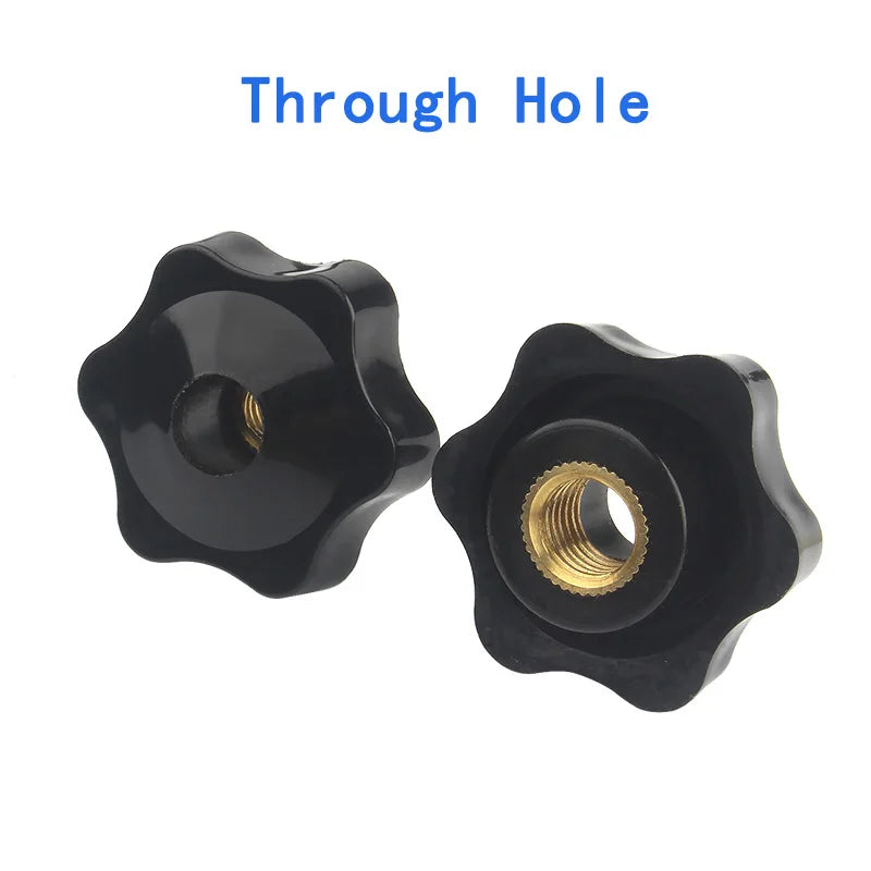 Knob Nuts Plum Hand Tighten Nuts Handle Thread Star Mechanical Black Thumb Nuts Clamping Knob Manual Nuts M4 M5 M6 M8 M10 M12