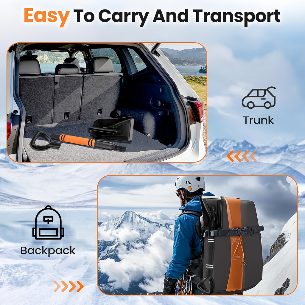 Upgrade Aluminium Telescopic Pole Extendable Snow Brush & Ice Scrapers - Double-sided Ice Scraper, Non-Slip Comfort Grip, Silicone Wiper Blade, Car Tools - Christmas Car Decorations for Car-Windshield Snow Cover, MotoHome
