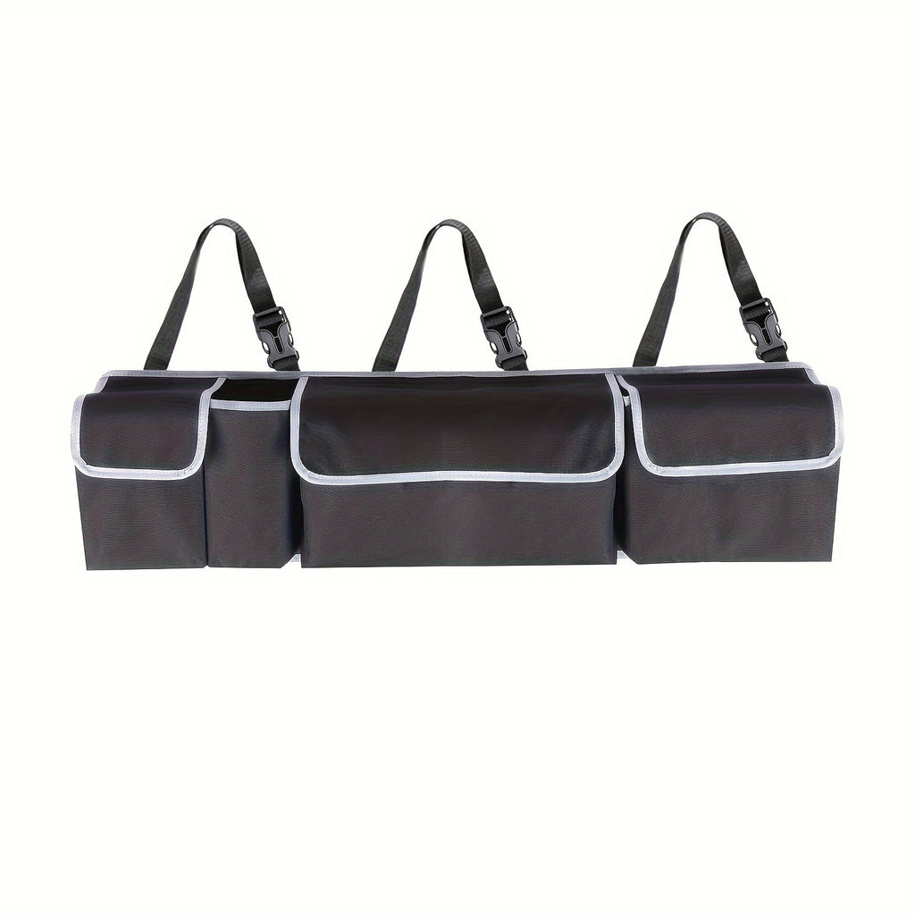 1Pc Car Seat Back Storage Bag Oxford Cloth Car Trunk Organizer With Seat Back Storage, Collapsible Waterproof Large Capacity Multi-pocket Car Tools And Accessories Storage Bag