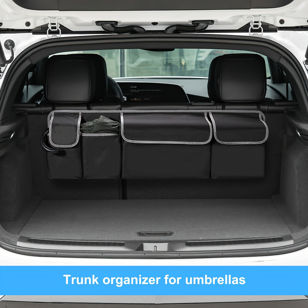 1Pc Car Seat Back Storage Bag Oxford Cloth Car Trunk Organizer With Seat Back Storage, Collapsible Waterproof Large Capacity Multi-pocket Car Tools And Accessories Storage Bag